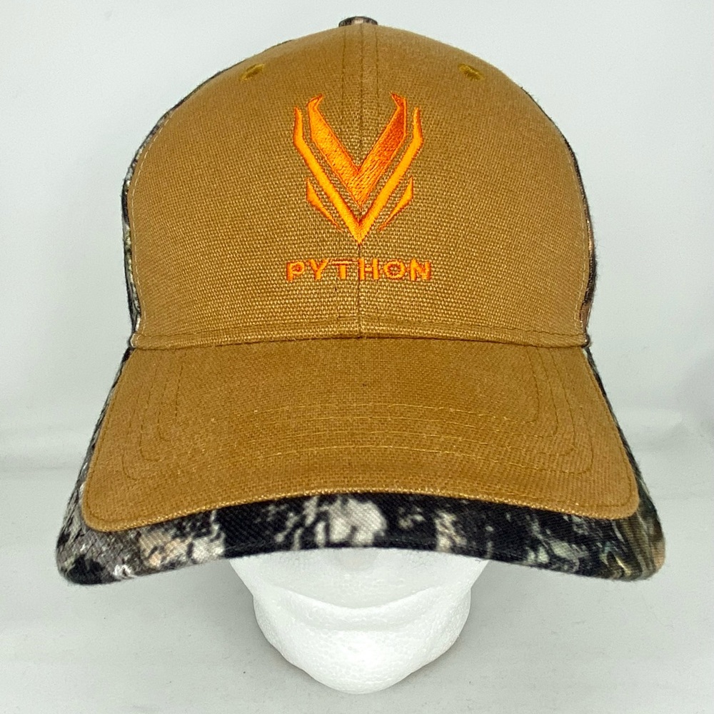 Python True Timber Hat Tan Camo Logo Performance Adjustable Hunting Cap